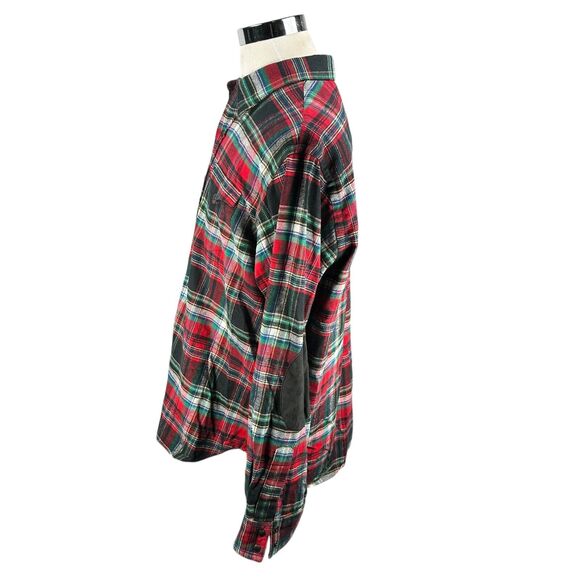 Polo Ralph Lauren Western Flannel Shirt Mens XXL Red Plaid Elbow Pads Pearl Snap - Picture 4 of 11